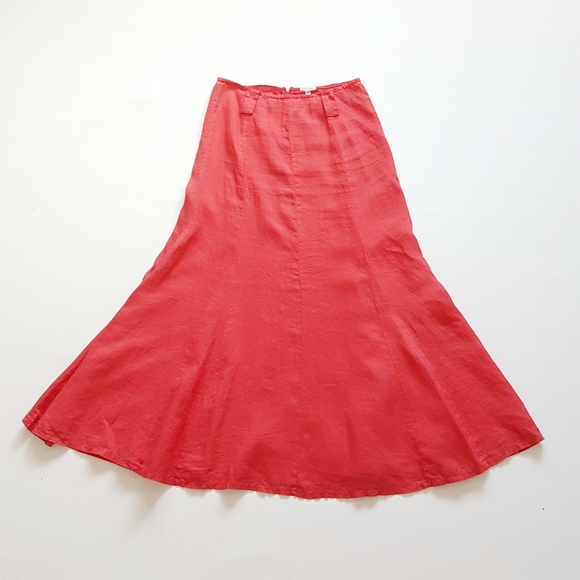100% Linen Maxi Skirt M Spring Summer Lagenlook - Picture 1 of 7